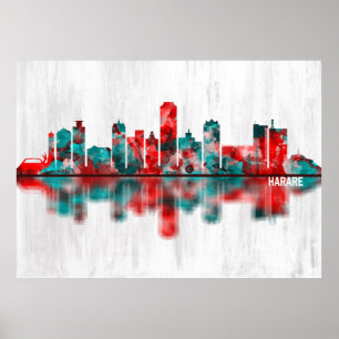 Affiche Harare Zimbabwe Skyline