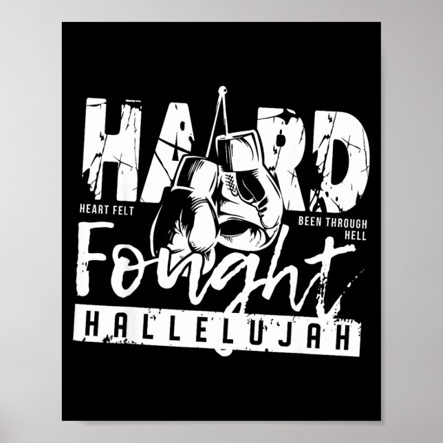 Affiche Hard Fought Hallelujah Praise Jesus Bible Verse Ch (Devant)