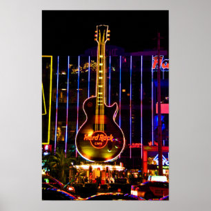 Affiche Hard Rock Guitare Las Vegas Amérique
