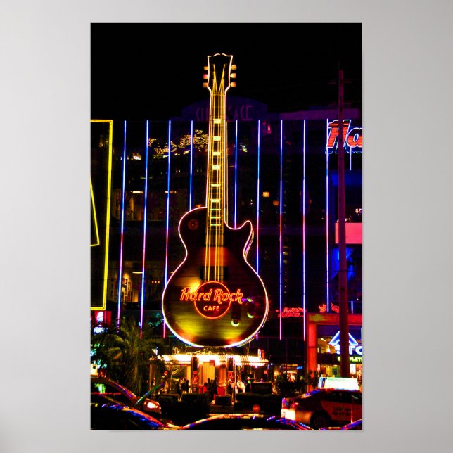 Affiche Hard Rock Guitare Las Vegas Amérique (Devant)