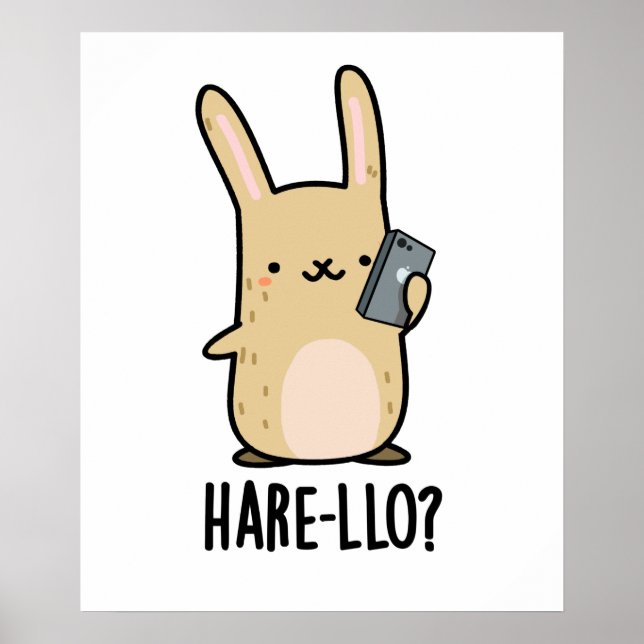 Affiche Hare-Lo Il Funny Hare Rabbit Pun (Devant)