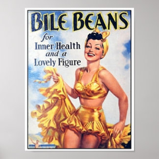 Affiche Haricots Bile - Femme En Costume De Bain Et