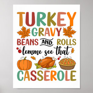 Affiche Haricots Gravés bons thanksgivings Et Roulettes Me