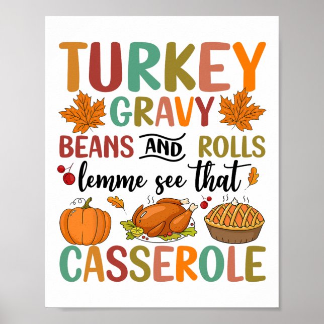 Affiche Haricots Gravés bons thanksgivings Et Roulettes Me (Devant)