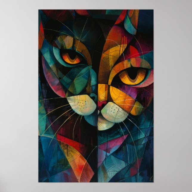 Affiche Harlequin Chats : Whimsscirque couleur Art (Devant)