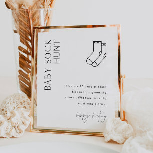 Affiche HARLOW Baby Sock Chasse Baby shower Jeu