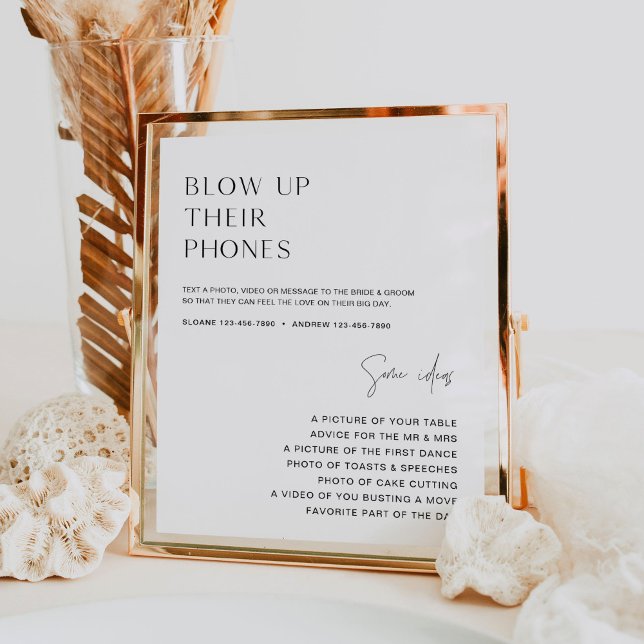 Affiche HARLOW Blow Up their Phones Mariage Sign (Créateur téléchargé)