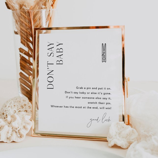 Affiche HARLOW ne pas dire bébé Baby shower de linge de ma (Créateur téléchargé)