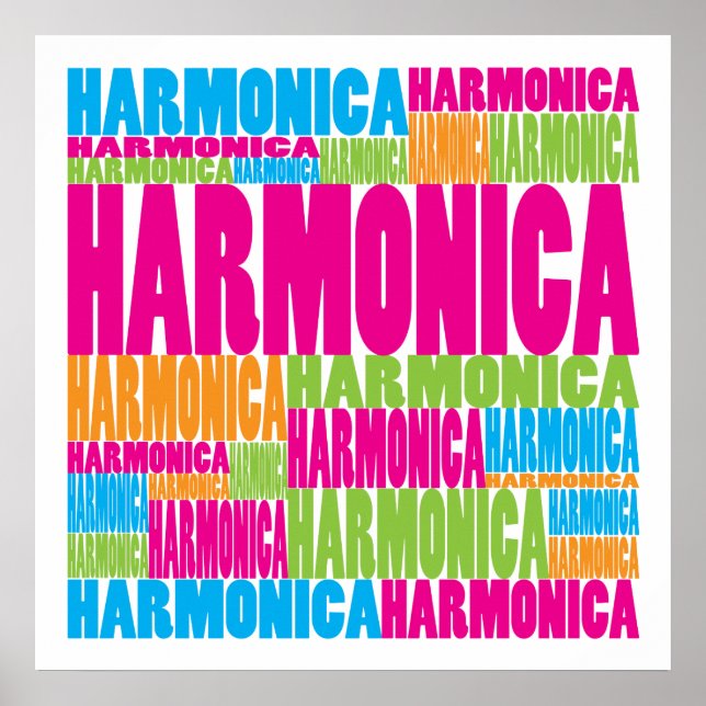 Affiche Harmonica colorée (Devant)