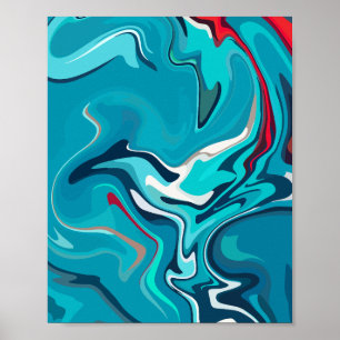 Affiche Harmonie Bleue Fluide