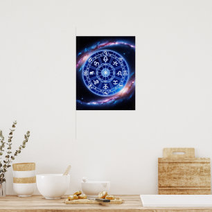 Affiche Harmonie céleste Zodiac Mandala   OEuvre murale co