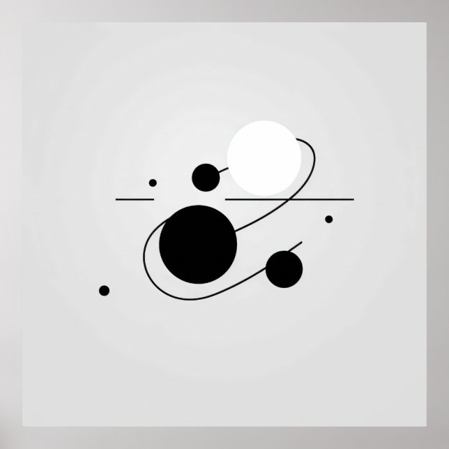 Affiche Harmonie cosmique : Cercle de ligne de boule noir  (Devant)