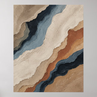 Affiche Harmonie de la Terre et de l'Eau art abstrait