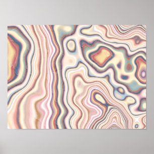 Affiche Harmonie de marbre pastel fluide