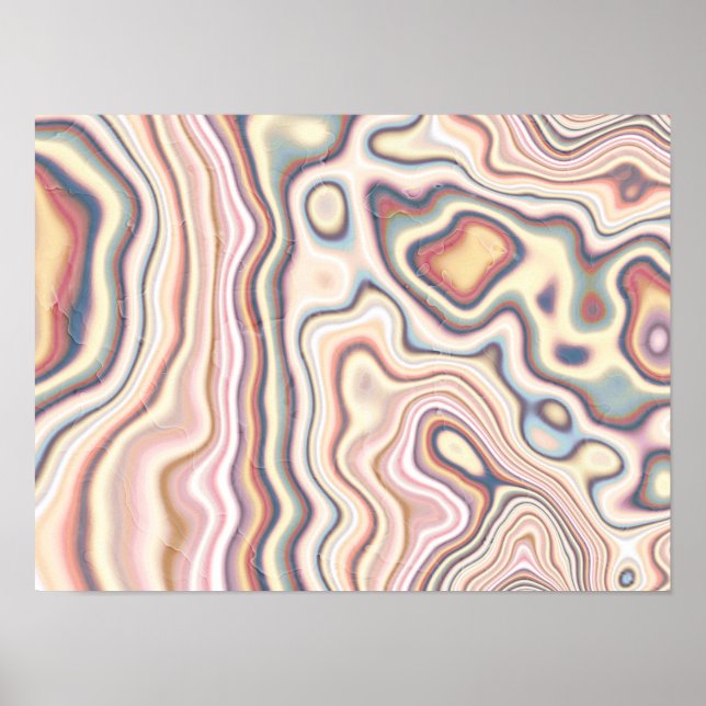 Affiche Harmonie de marbre pastel fluide (Devant)