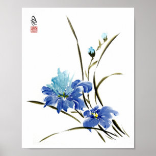 Affiche Harmonie d'Iris Bleu