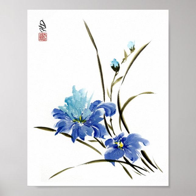 Affiche Harmonie d'Iris Bleu (Devant)