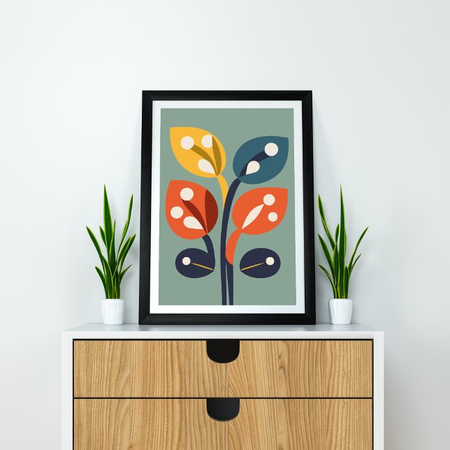 Affiche Harmonie florale Abstraite Une fusion de couleurs (abstract_floral_flower_wall_art)