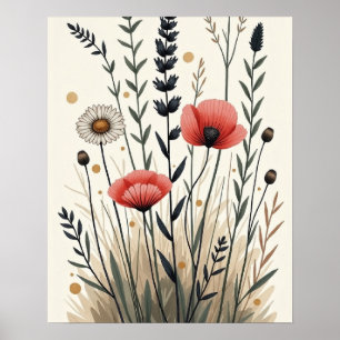 Affiche Harmonie Sauvage – Art Botanique Bohème en Ligne