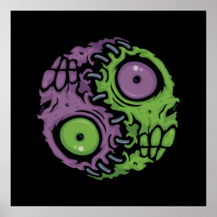 Affiche Harmonie undead : Symbole Zombie Yin Yang