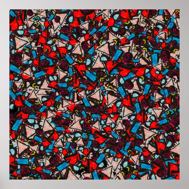 Affiche Harmonieux Chaos Vibrant Design abstrait (Devant)