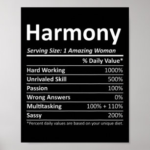 Affiche Harmony Nutrition Nom personnalisé Funny Christma