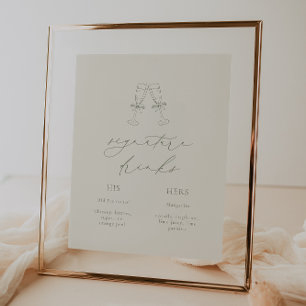 Affiche HARMONY Sage Green Signature Boissons Mariage