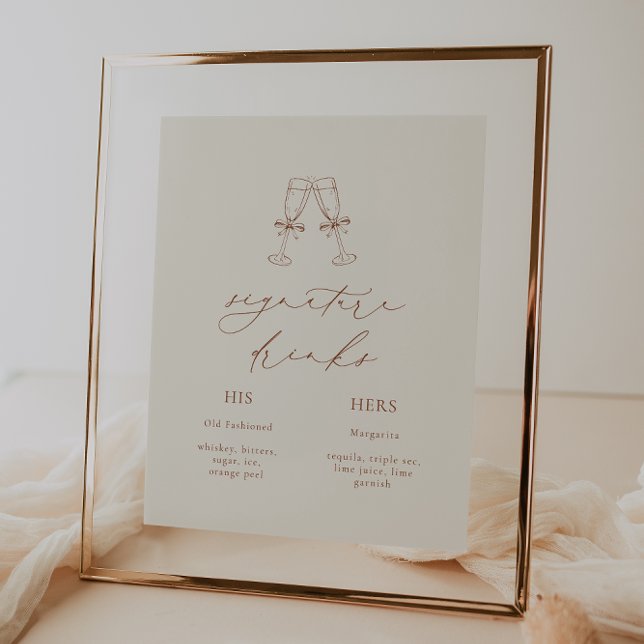 Affiche HARMONY Terracotta Signature Boissons Mariage (Créateur téléchargé)