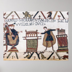 Affiche Harold jurant serment sur des reliques saintes