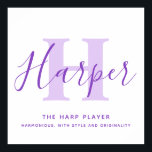 Affiche Harper nom signifiant texte violet personnalisé<br><div class="desc">Nom simple signifiant inscription d'une affiche de texte pour le nom Harper Le joueur de harpe. Harmonieux,  avec style et originalité. Autres significations et styles de nom disponibles ou personnalisez cette affiche avec votre propre nom et ce que votre nom signifie pour vous. Conçu par www.mylittleeden.com sur Zazzle.</div>