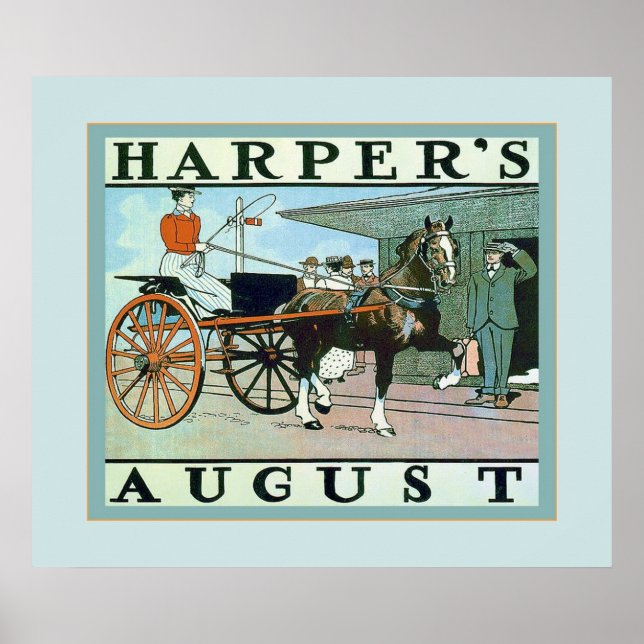 Affiche Harper's August ~ Publicité Vintage (Devant)