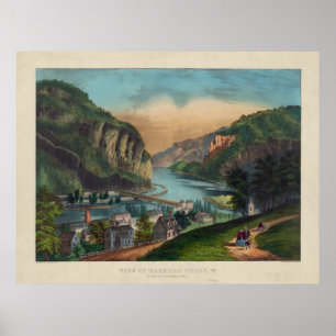 Affiche Harpers Ferry Jefferson County West Virginia 1859