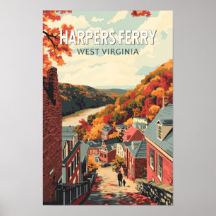 Affiche Harpers Ferry Virginie-Occidentale Voyage Art Vint