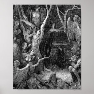 Affiche Harpies Dans La Forêt De Suicides Gustave Dore
