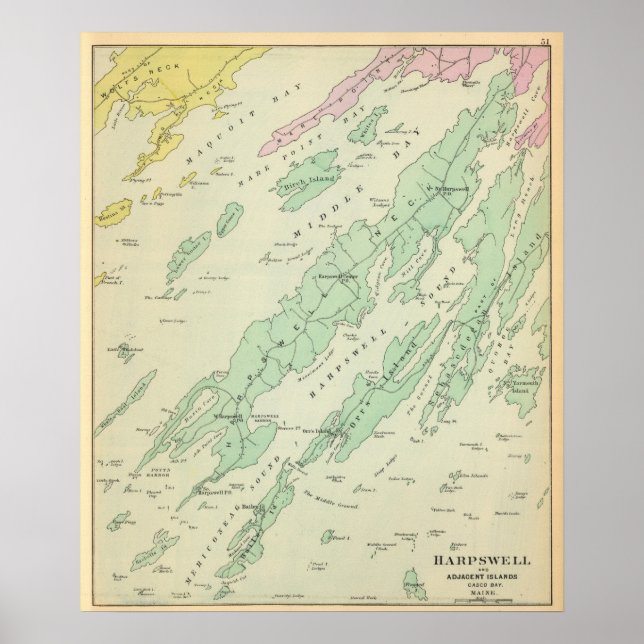 Affiche Harpswell, îles adjacentes (Devant)