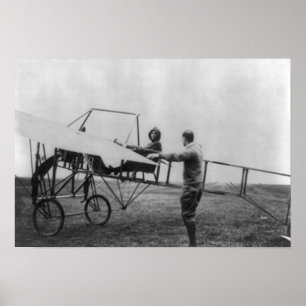 Affiche Harriet Quimby dans son avion photo