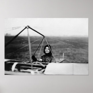 Affiche Harriet Quimby dans son Monoplane Bleriot