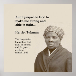 Affiche HARRIET TUBMAN Citation Bible personnalisée Verse