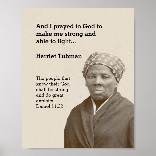 Affiche HARRIET TUBMAN Citation Écriture personnalisée Mot (Devant)