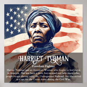 Affiche Harriet Tubman Noir Histoire Mois Classe
