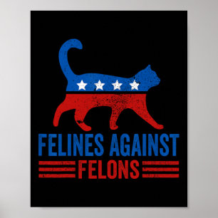 Affiche Harris 2024 Cat Lady Pour Felines Contre Felons
