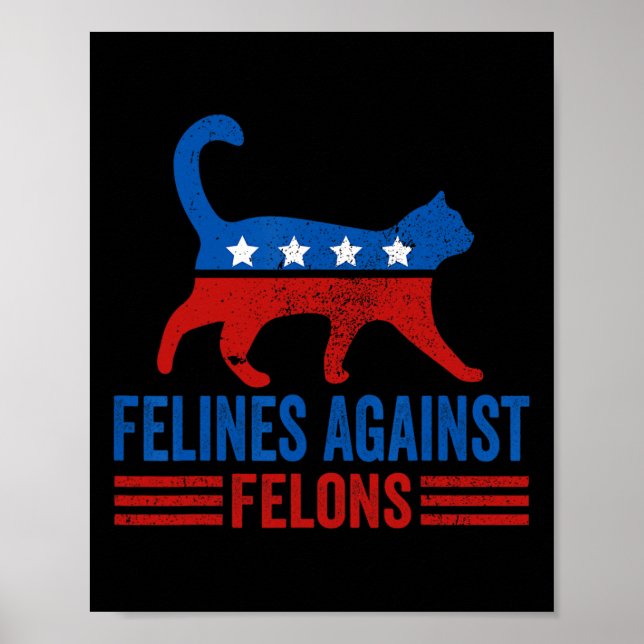 Affiche Harris 2024 Cat Lady Pour Felines Contre Felons (Devant)