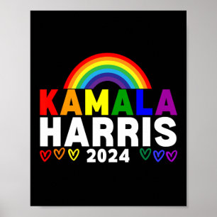 Affiche Harris 2024 Gay pride Rainbow Élection Lgbt