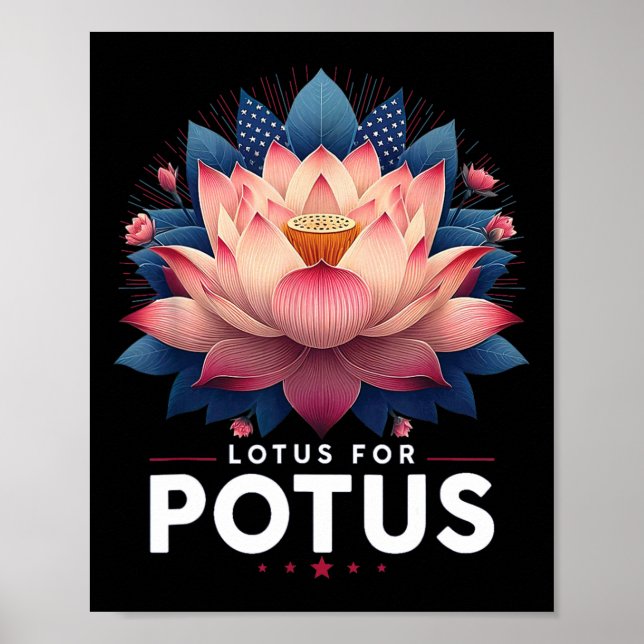 Affiche Harris 2024 Lotus Pour Potus Trending President (Devant)