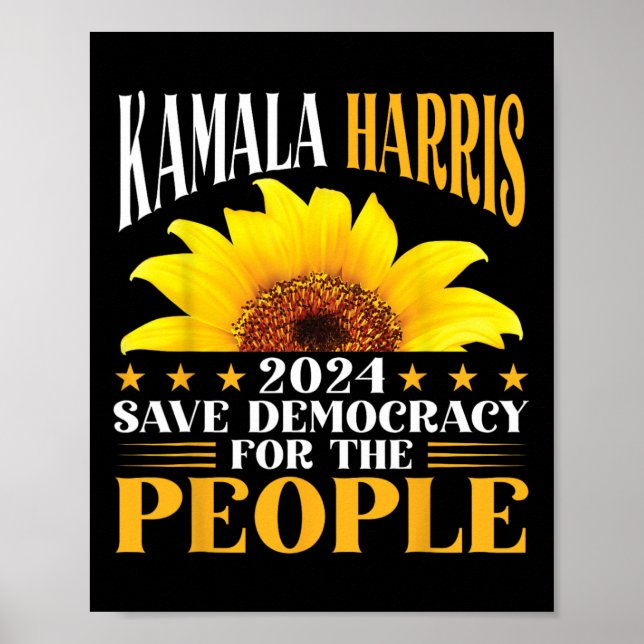 Affiche Harris 2024 Sauver La Démocratie Pour Le Peuple Su (Devant)