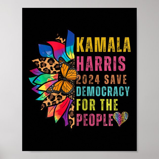 Affiche Harris 2024 Sauver La Démocratie Pour Le Peuple Su (Devant)