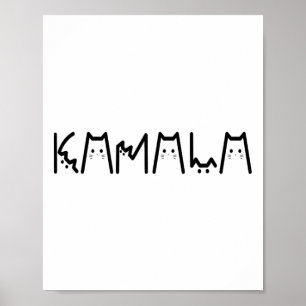 Affiche Harris Cat Lettering Positive Funny Election 2024