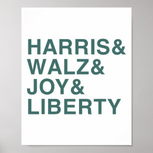 Affiche Harris Et W Et Joie Et Liberté Shirt Kamala Harr