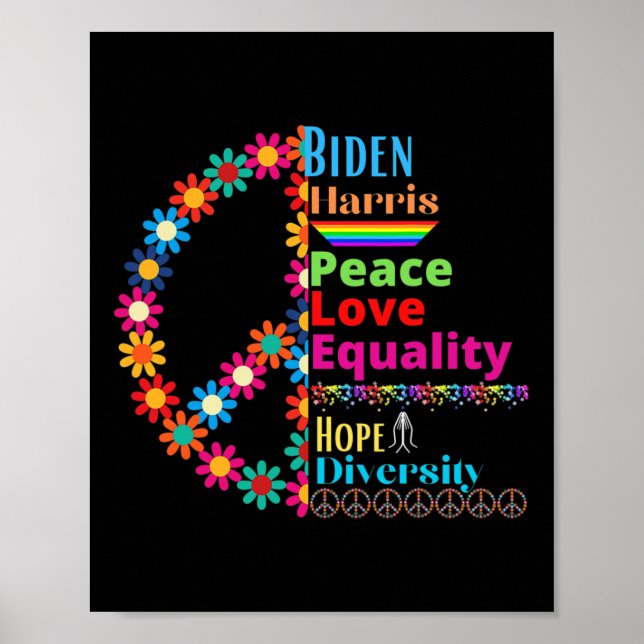 Affiche Harris Love Peace Diversity Equality Hope Shirt (Devant)