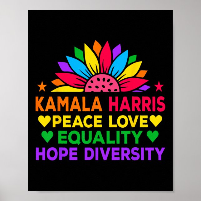 Affiche Harris Peace Love Equality Hope Diversity (Devant)